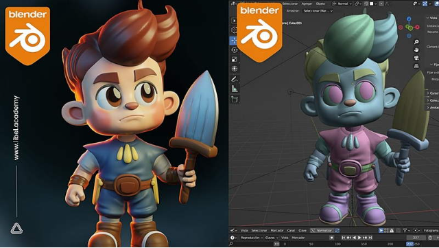 Blender基础角色创作：持剑男孩 | Libel.Academy【中文字幕】-Heycg.cn