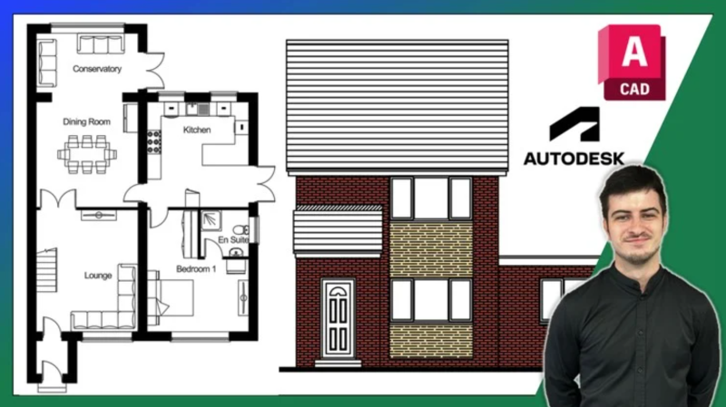 Udemy - AutoCAD建筑平面图与立面图绘制-Heycg.cn