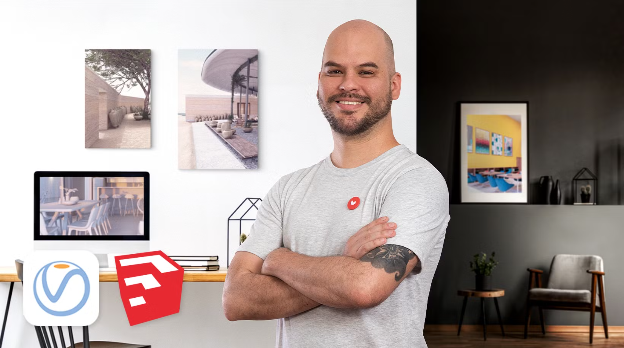 图片[1]-Domestika – SketchUp+V-Ray室内渲染-Heycg.cn