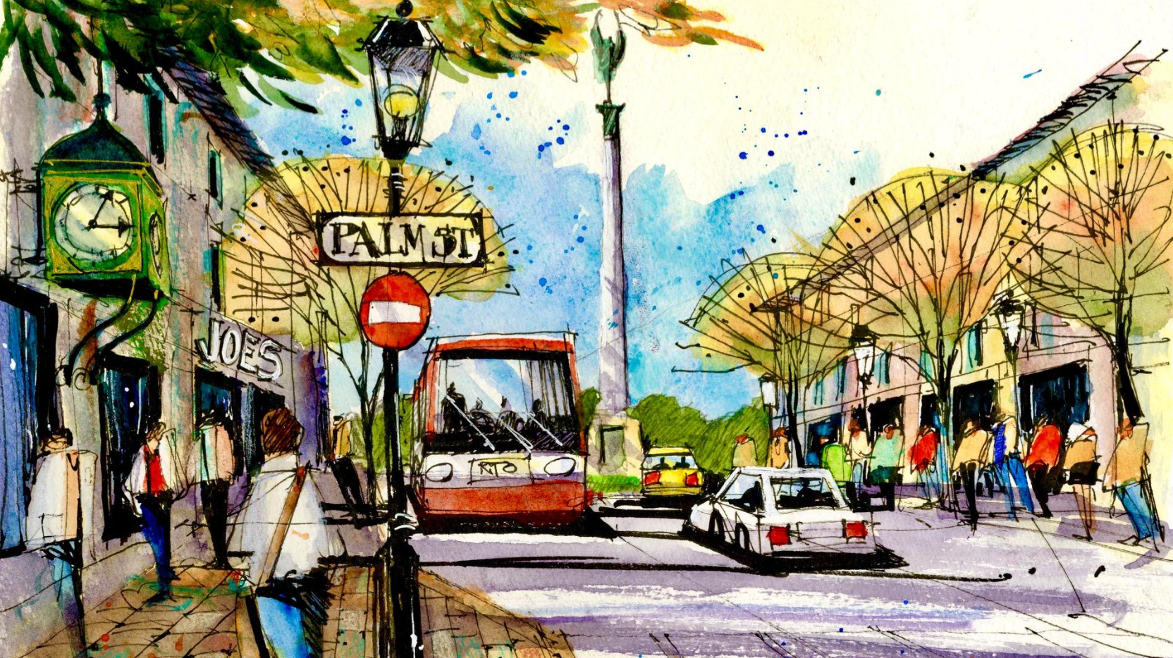 图片[1]-Skillshare – 让城市场景栩栩如生：描绘汽车、树木和家具-Heycg.cn