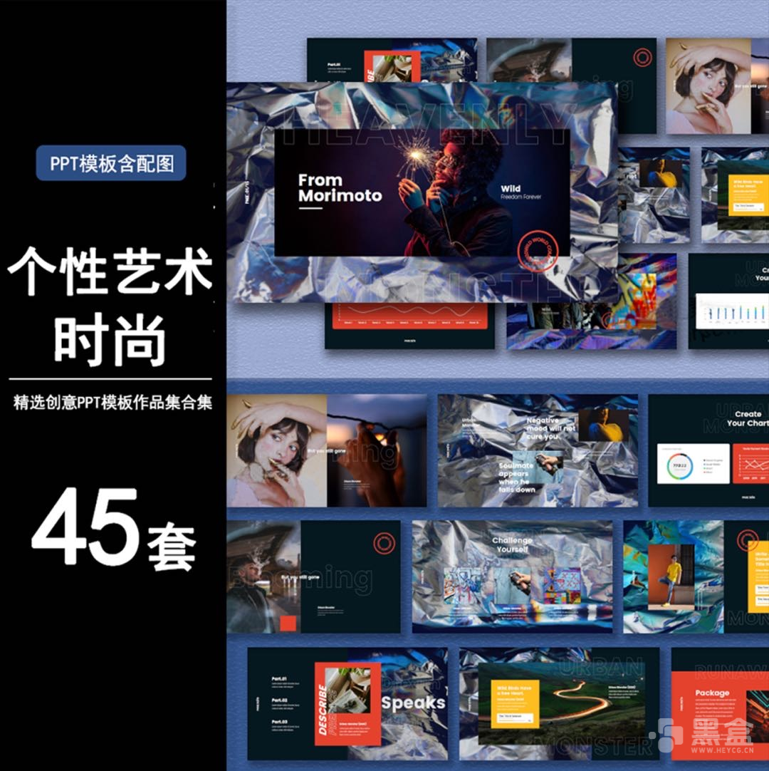 图片[1]-个性艺术时尚设计感PPT素材 超时尚感PPT资源合集45款-Heycg.cn