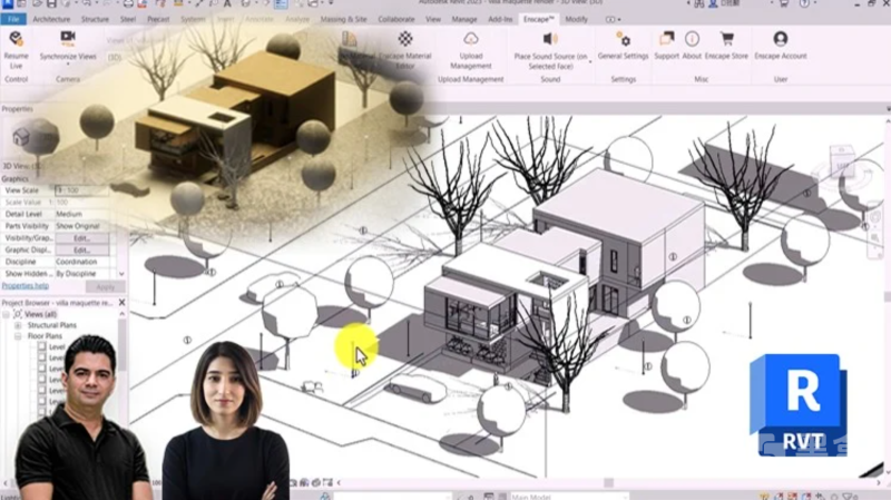 Udemy - Revit别墅建模到渲染-Heycg.cn